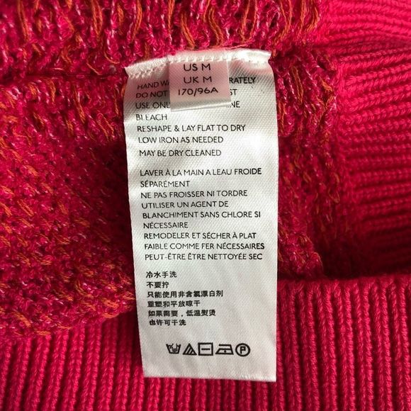 Free People Hot Pink Riptide V-Neck Knit Sweater NWT - Picture 10 of 13